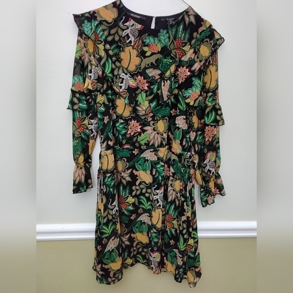 Scotch & Soda Jungle PRINT RUFFLE DRESS XS